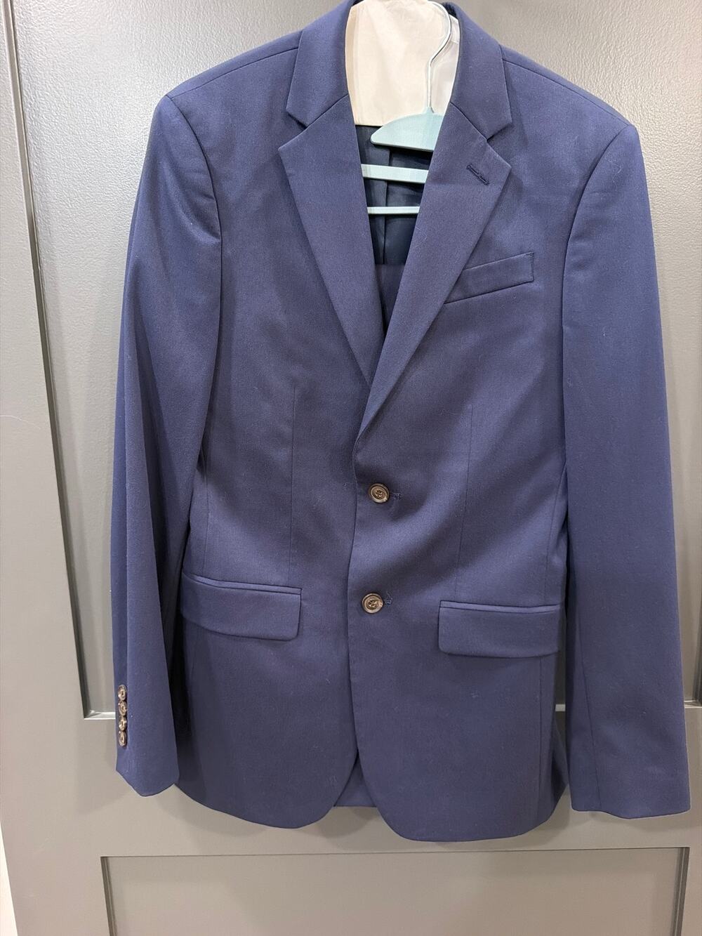 J. Ferrar Navy Mens Slim Fit Suit Jacket & Pants